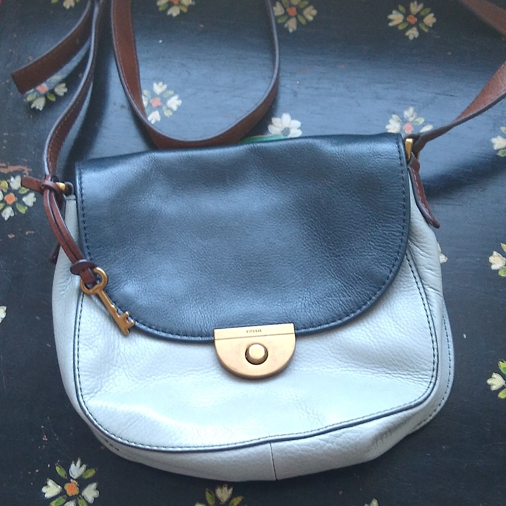FOSSIL Leather Emi Saddlebag Crossbody Purse